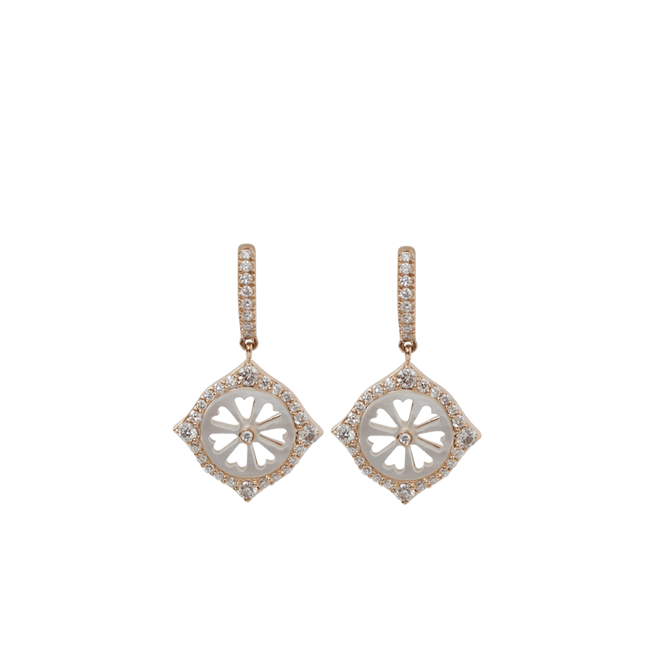 INBAR-Carved Mother Of Pearl Drop Earrings-ROSE GOLD