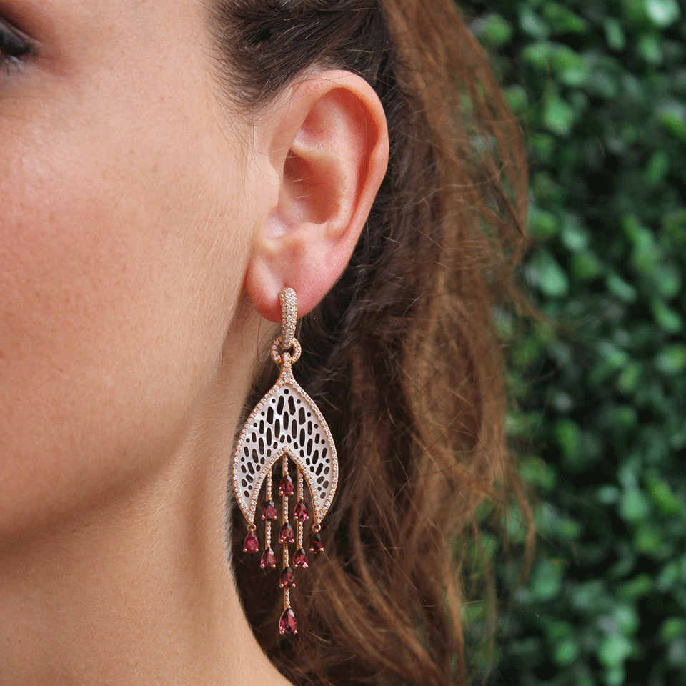 INBAR-Carved Mother-Of-Pearl Earrings-ROSE GOLD