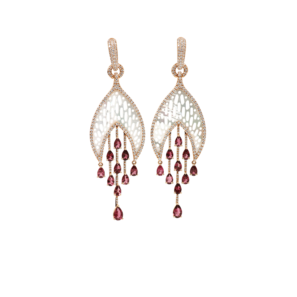 INBAR-Carved Mother-Of-Pearl Earrings-ROSE GOLD