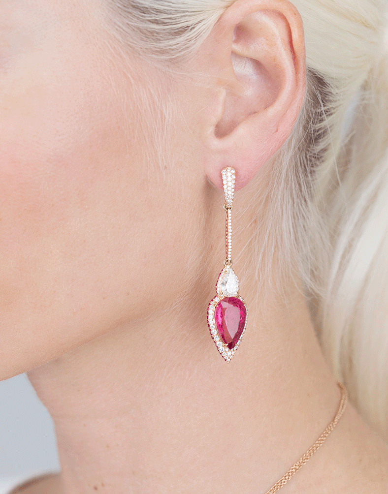 INBAR-Drop Earrings-ROSE GOLD
