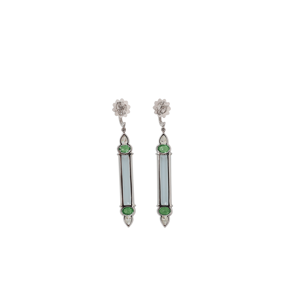 INBAR-Aquamarine Earrings-WHITE GOLD