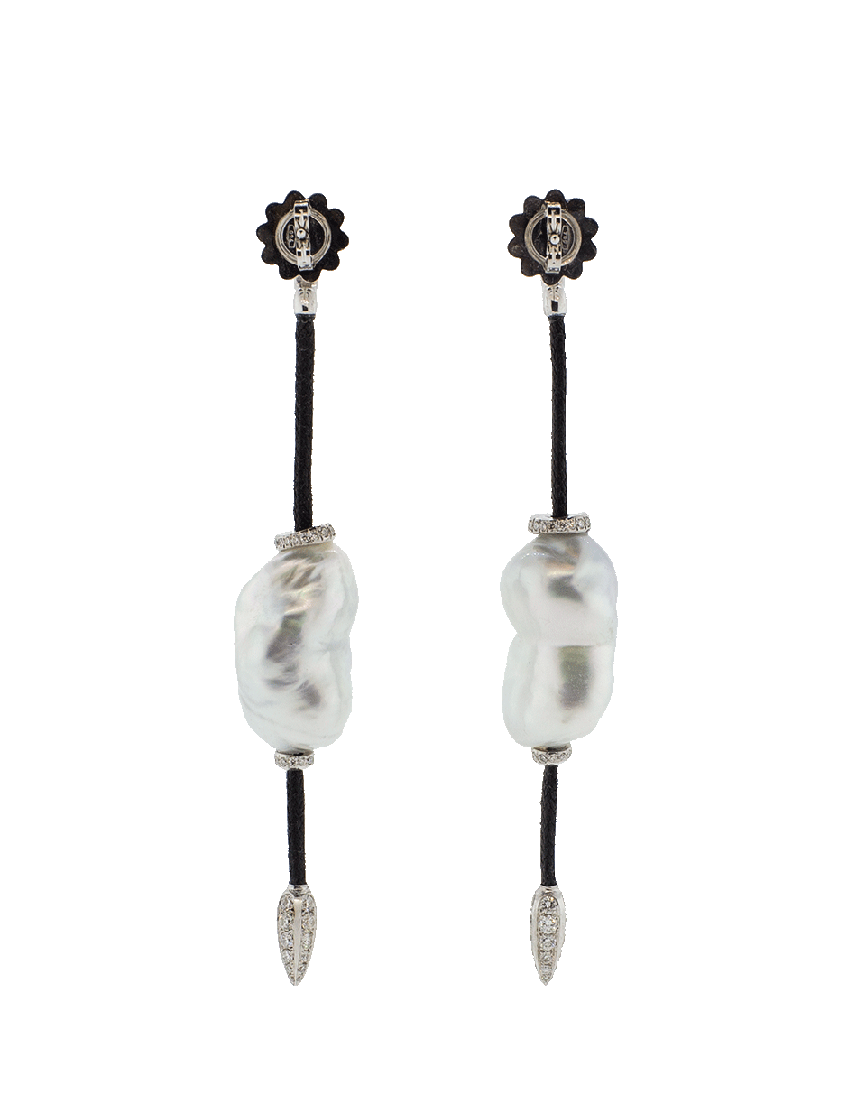INBAR-Baroque Pearl Drop Earrings-WHITE GOLD