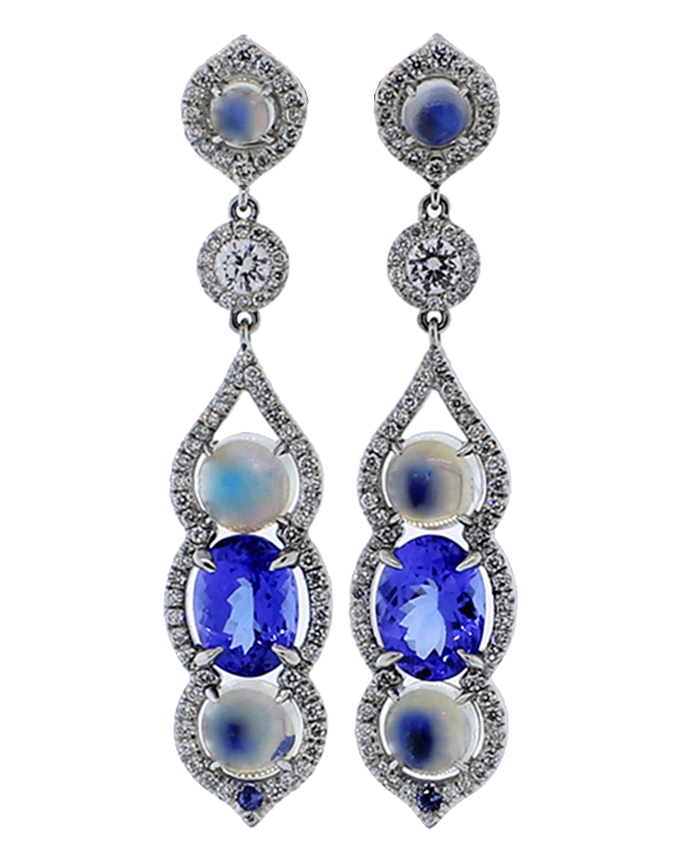 INBAR-Cabochon Earrings-WHITE GOLD