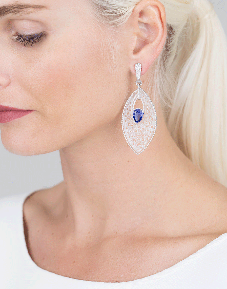 INBAR-Carved Earrings-WHITE GOLD