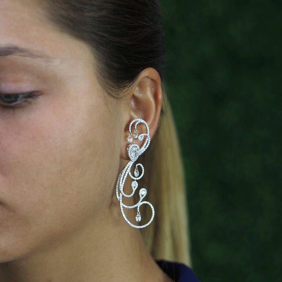 INBAR-Festival Diamond Earrings-WHITE GOLD