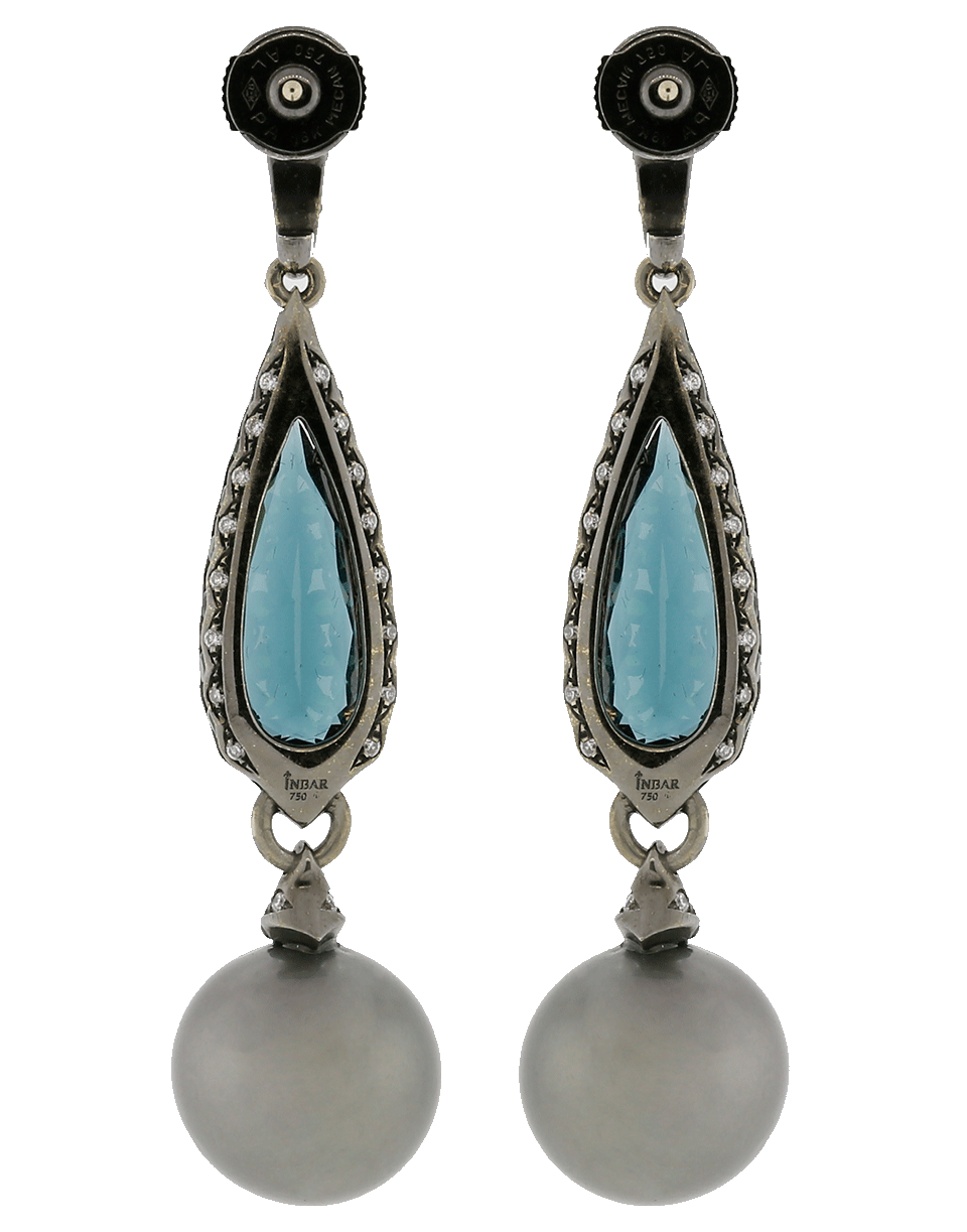 INBAR-Green Tourmaline Earrings-WHITE GOLD