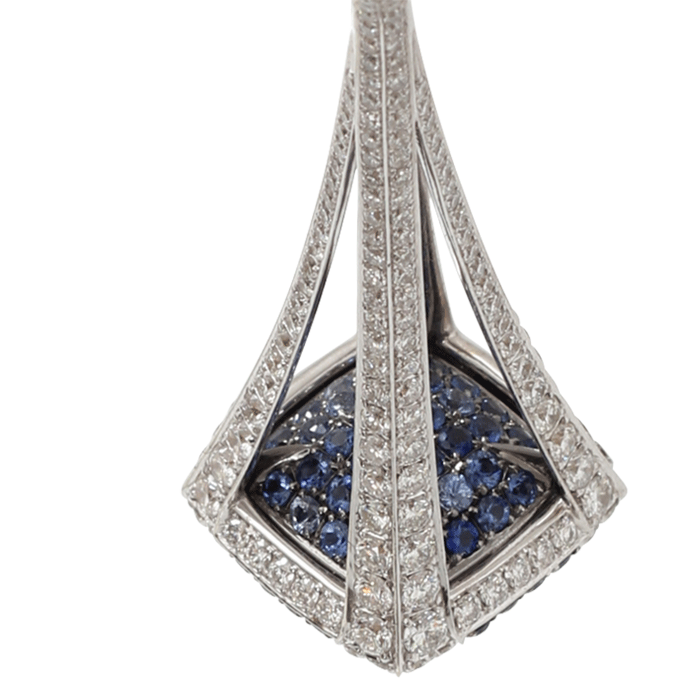 INBAR-Lapis Drop Earrings-WHITE GOLD