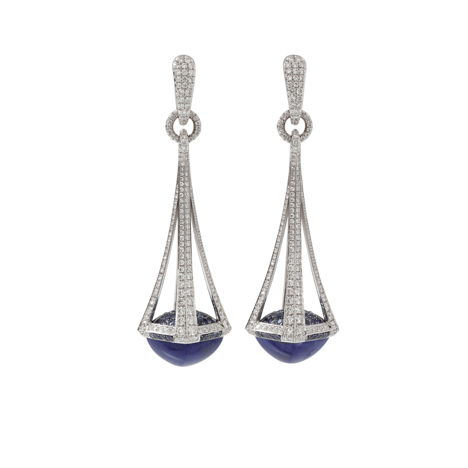 INBAR-Lapis Drop Earrings-WHITE GOLD