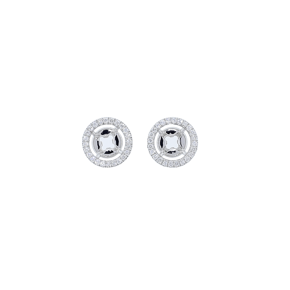 INBAR-Pave Diamond Earring Jackets-WHITE GOLD