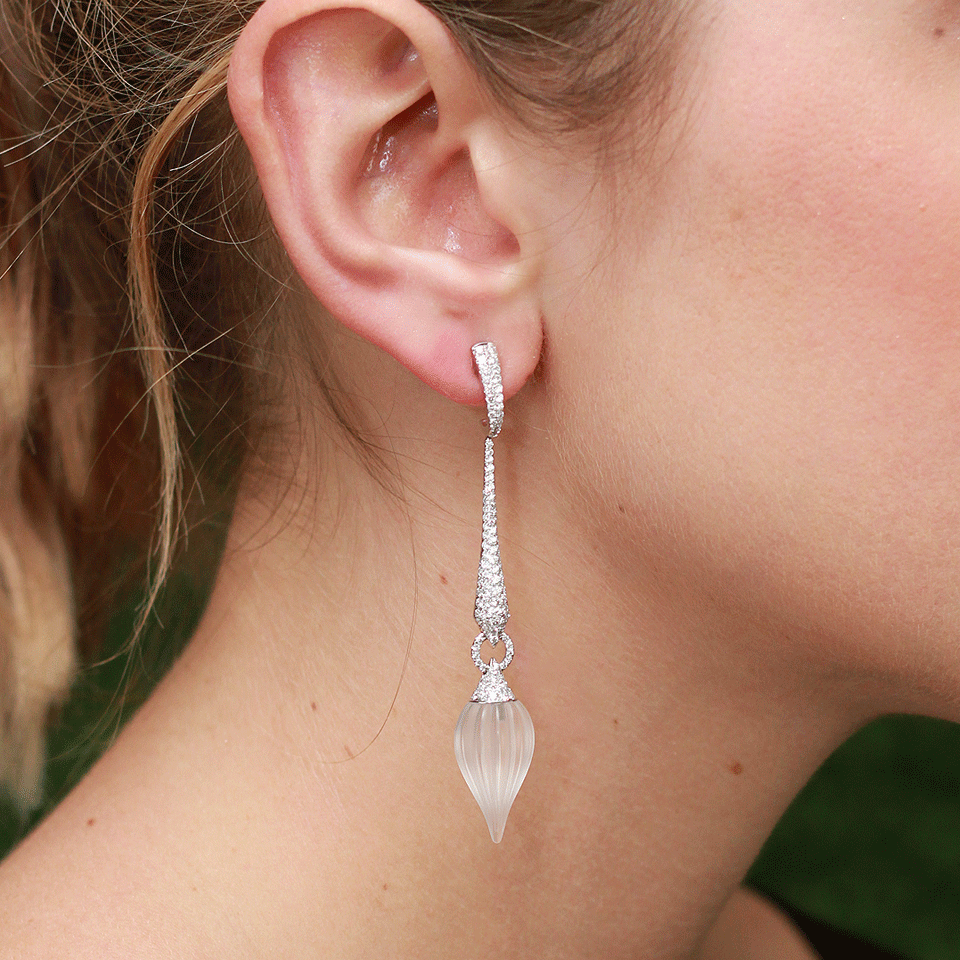 INBAR-Quartz Drop Earrings-WHITE GOLD