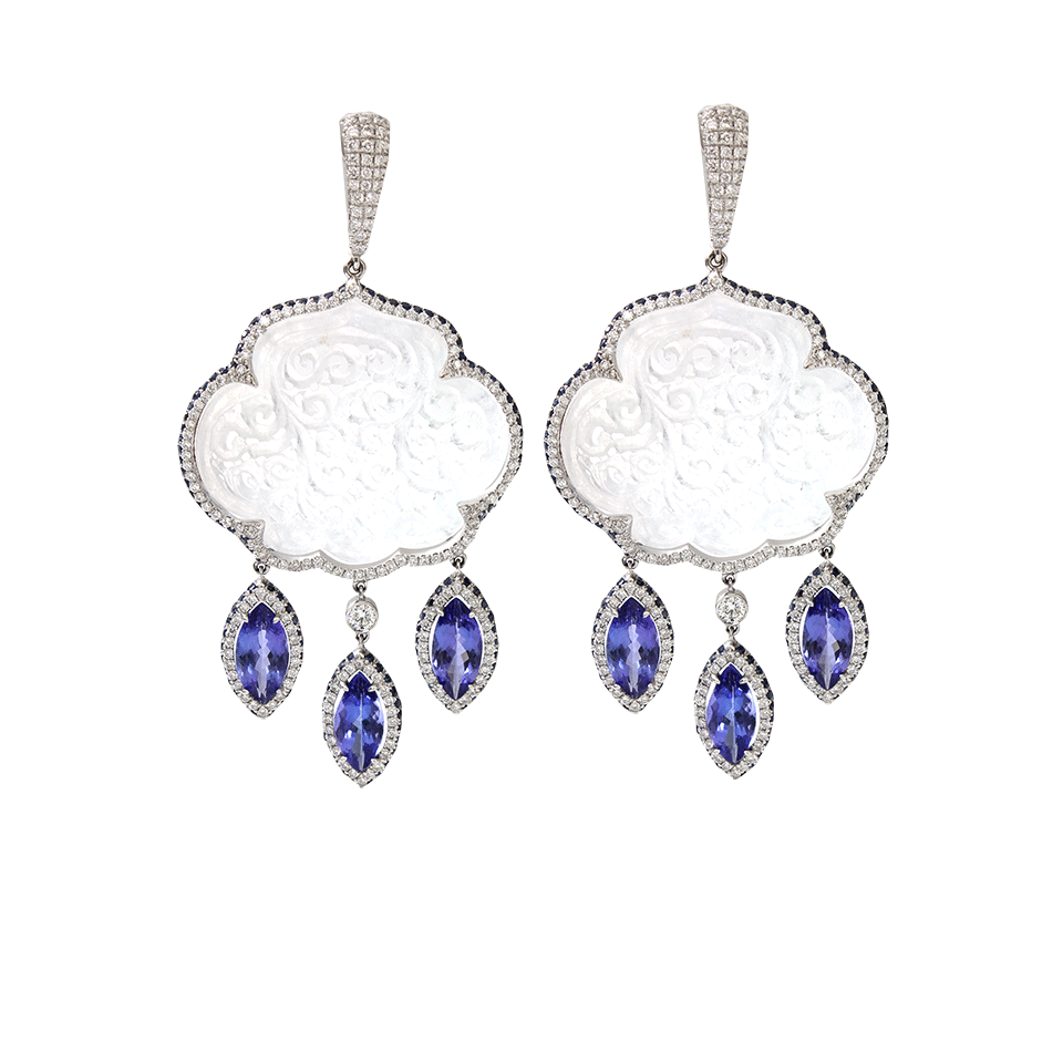 INBAR-Tanzanite Drop Earrings-WHITE GOLD