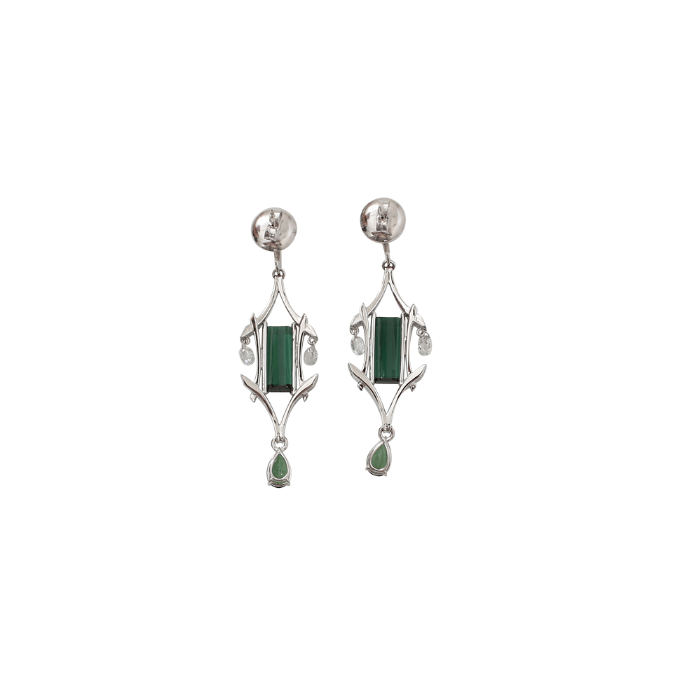 INBAR-Tourmaline And Diamond Earrings-WHITE GOLD