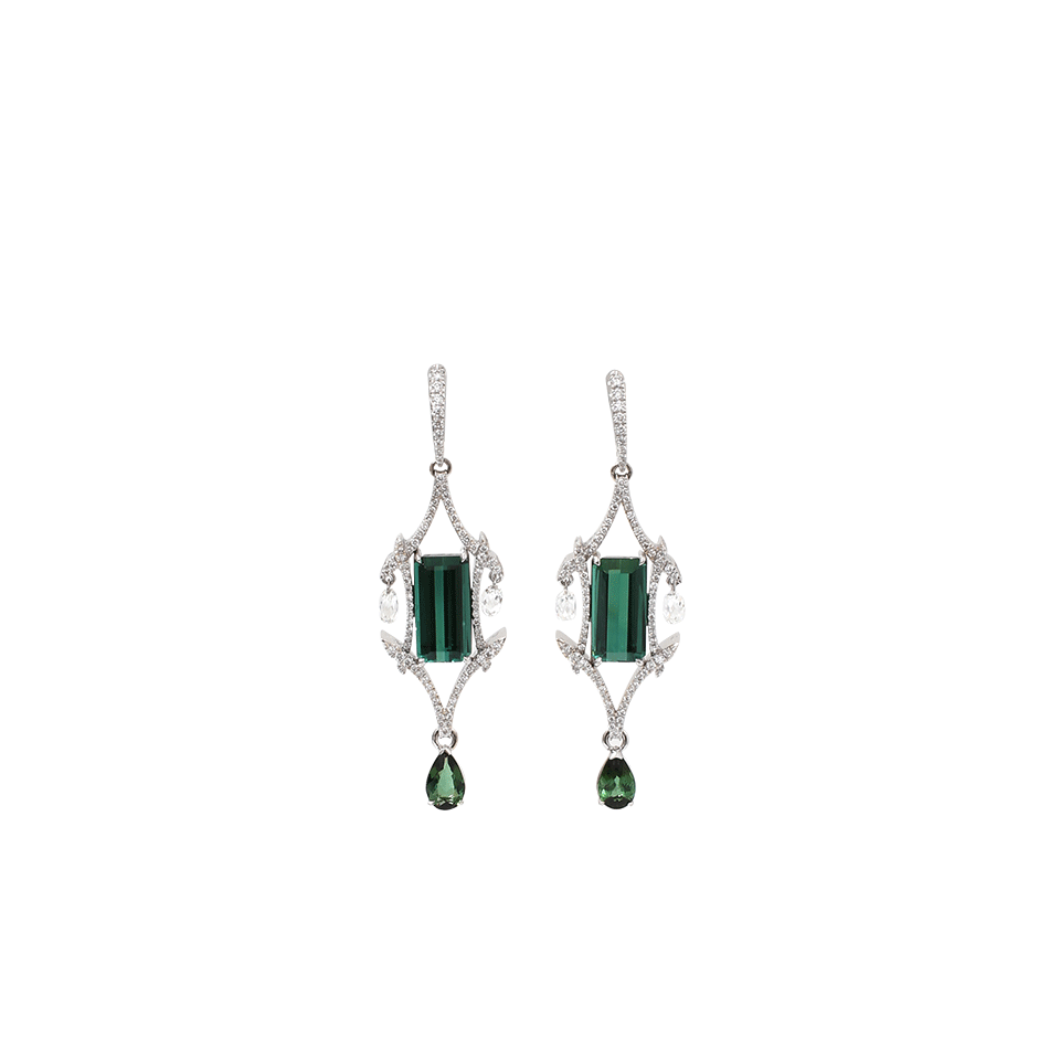 INBAR-Tourmaline And Diamond Earrings-WHITE GOLD