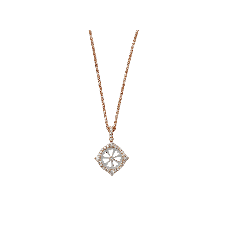 INBAR-Carved Mother Of Pearl Pendant Necklace-ROSE GOLD