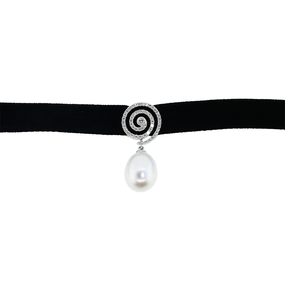 INBAR-Pearl And Diamond Choker-WHITE GOLD