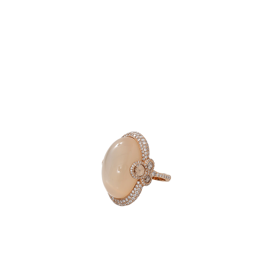 INBAR-Cabochon Moonstone Diamond Ring-ROSE GOLD