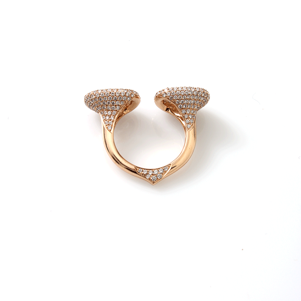 INBAR-Double Diamond Ring-ROSE GOLD