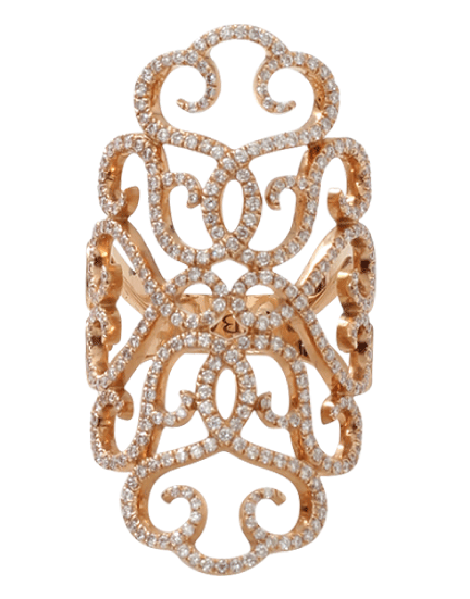 INBAR-Diamond Pave Lace Ring-ROSE GOLD