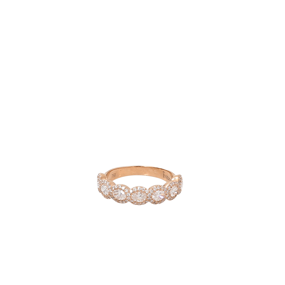 INBAR-Oval Diamond Half Eternity Band-ROSE GOLD