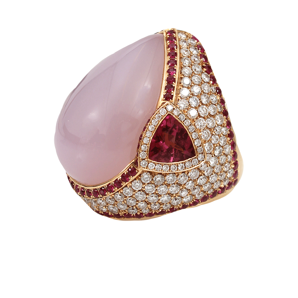 INBAR-Lavender Chalcedony Ring-ROSE GOLD
