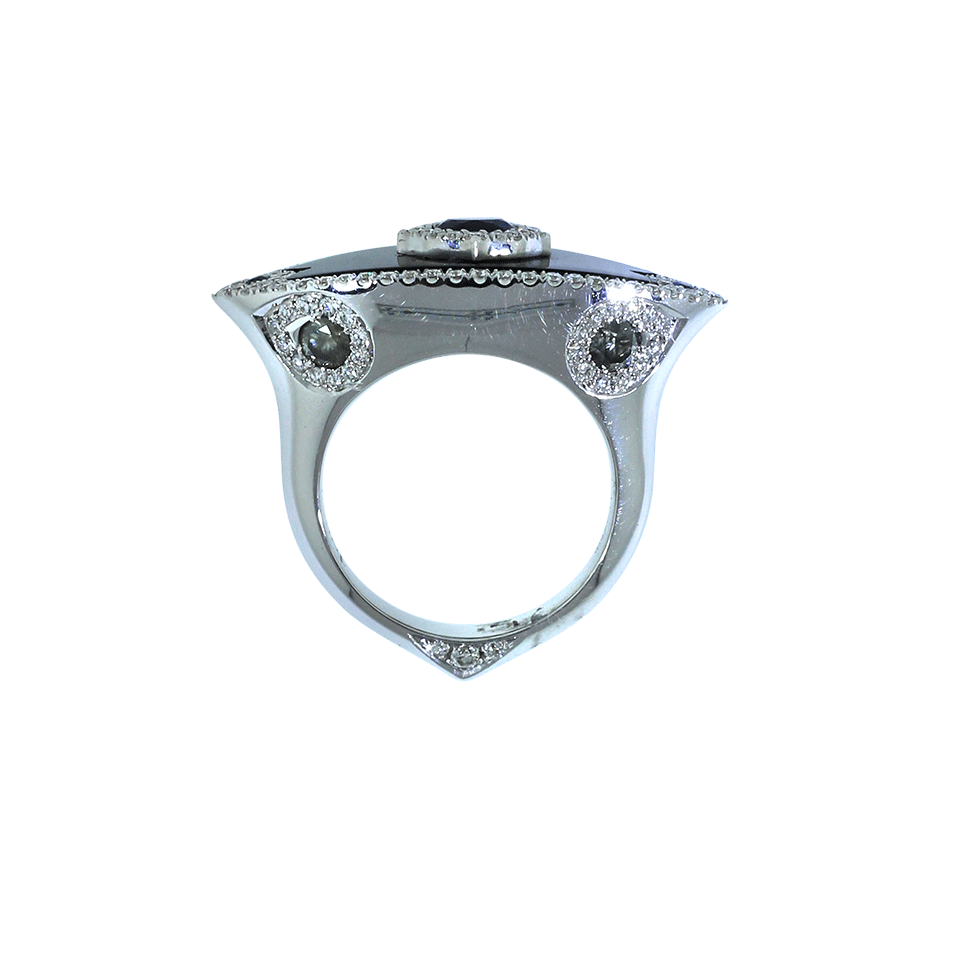 INBAR-Sapphire And Mother Of Pearl Ring-WHITE GOLD