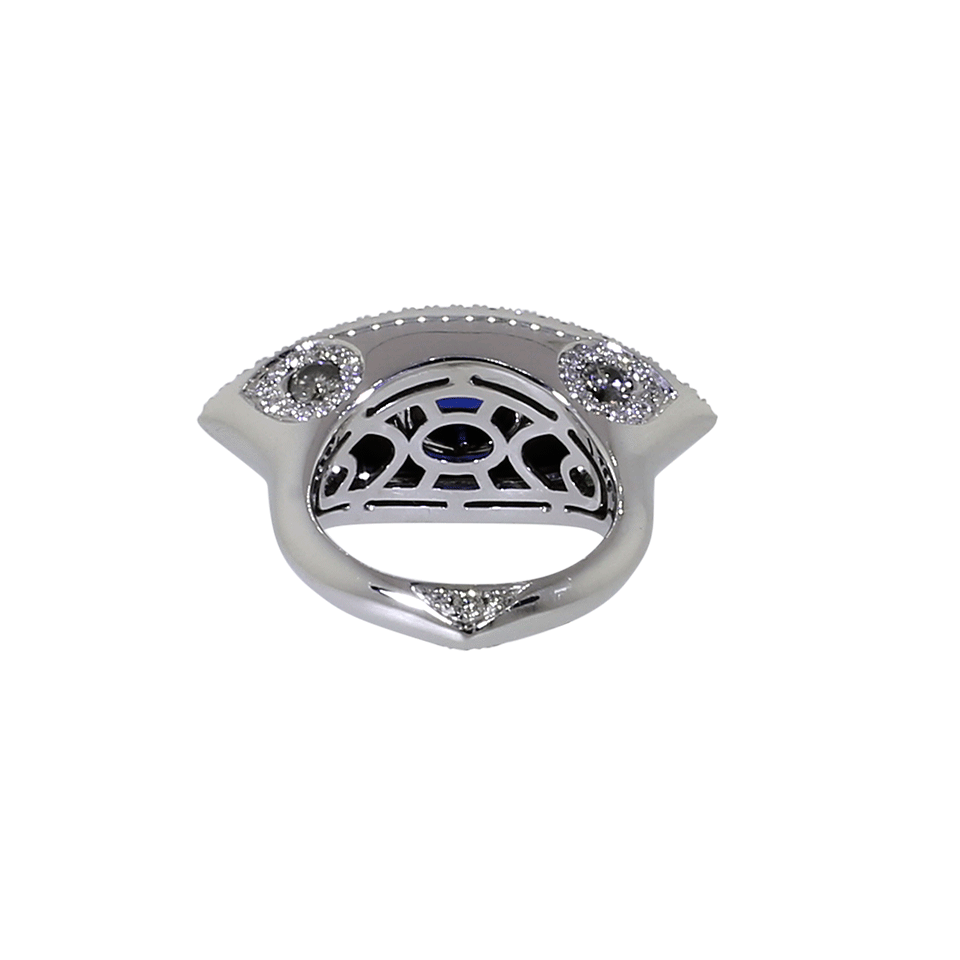INBAR-Sapphire And Mother Of Pearl Ring-WHITE GOLD