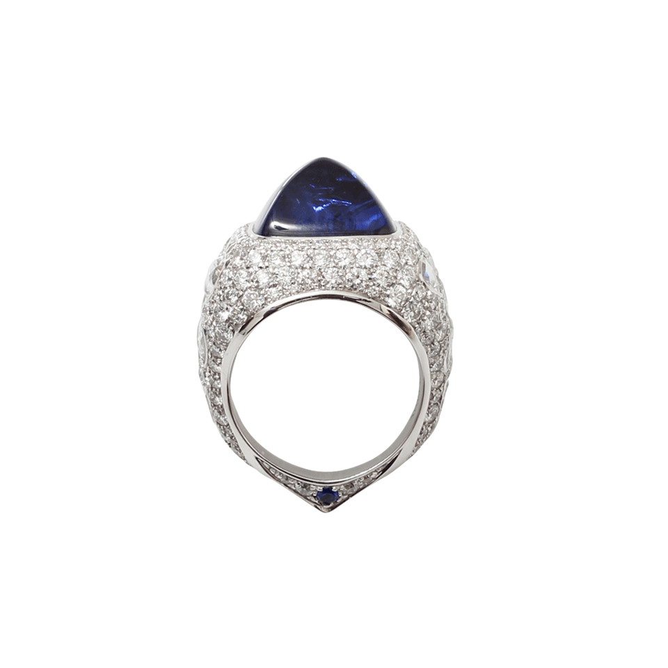 INBAR-Sugarloaf Sapphire Ring-WHITE GOLD