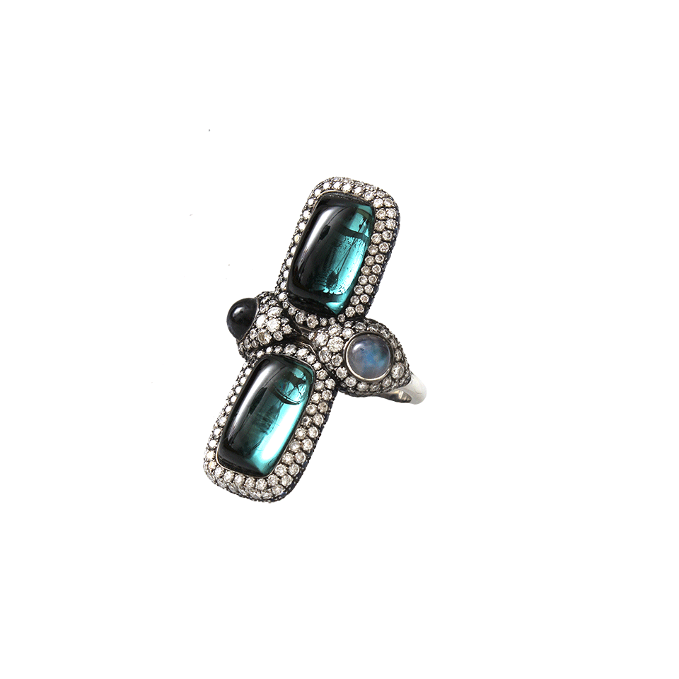 INBAR-Indicolite Tourmaline Ring-WHITE GOLD