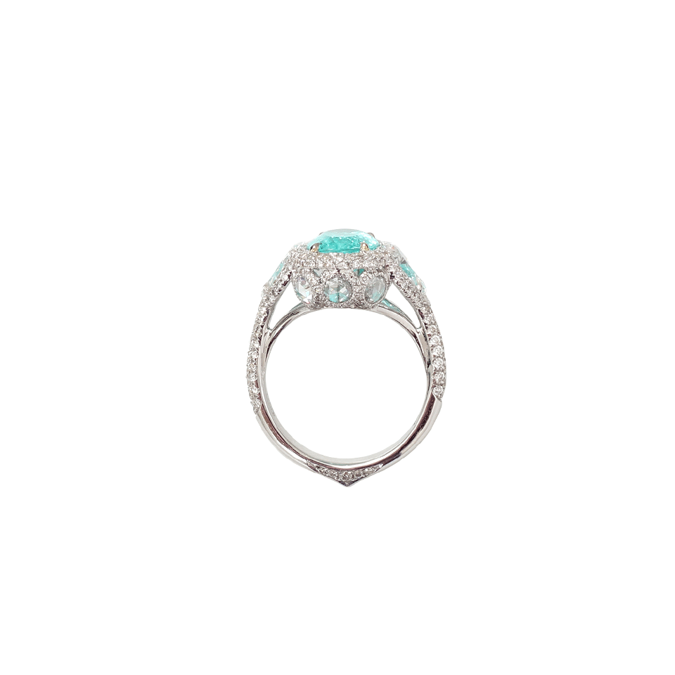 INBAR-Paraiba And Diamond Ring-WHITE GOLD