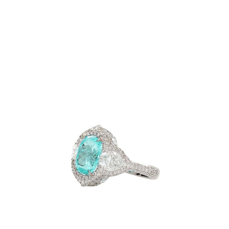 INBAR-Paraiba And Diamond Ring-WHITE GOLD