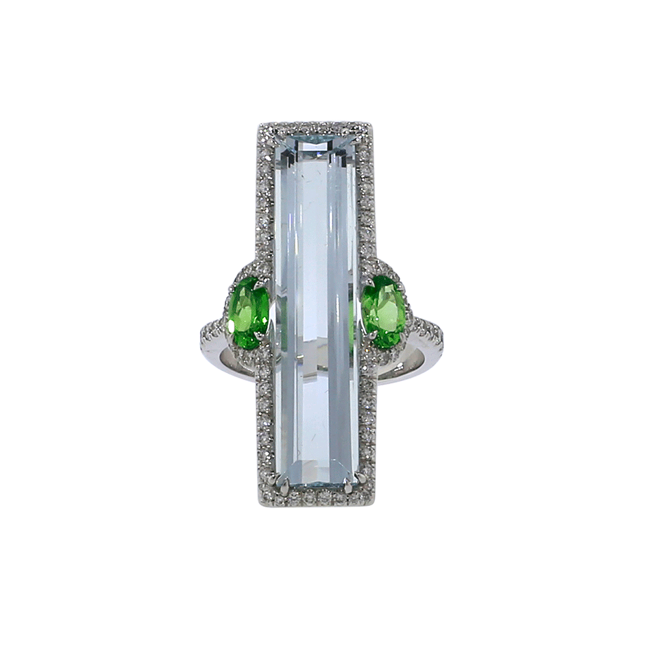 INBAR-Aquamarine Ring-WHITE GOLD