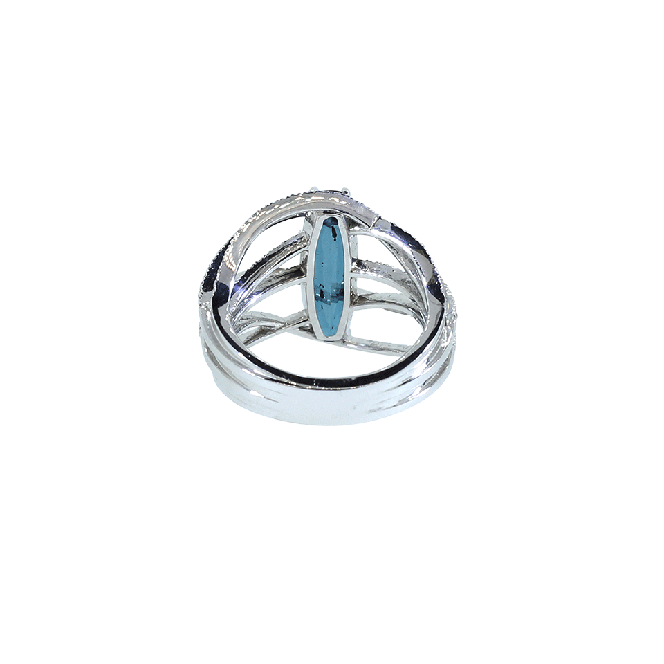 INBAR-Tourmaline And Diamond Pave Wrap Ring-WHITE GOLD