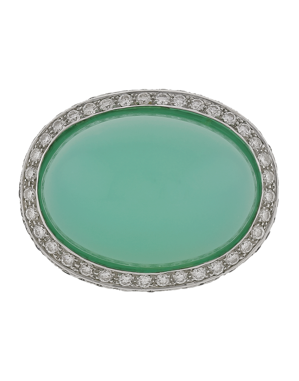 INBAR-Chrysoprase Ring-WHITE GOLD