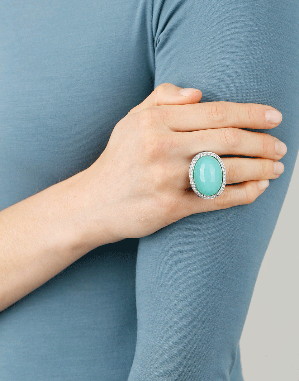 INBAR-Chrysoprase Ring-WHITE GOLD