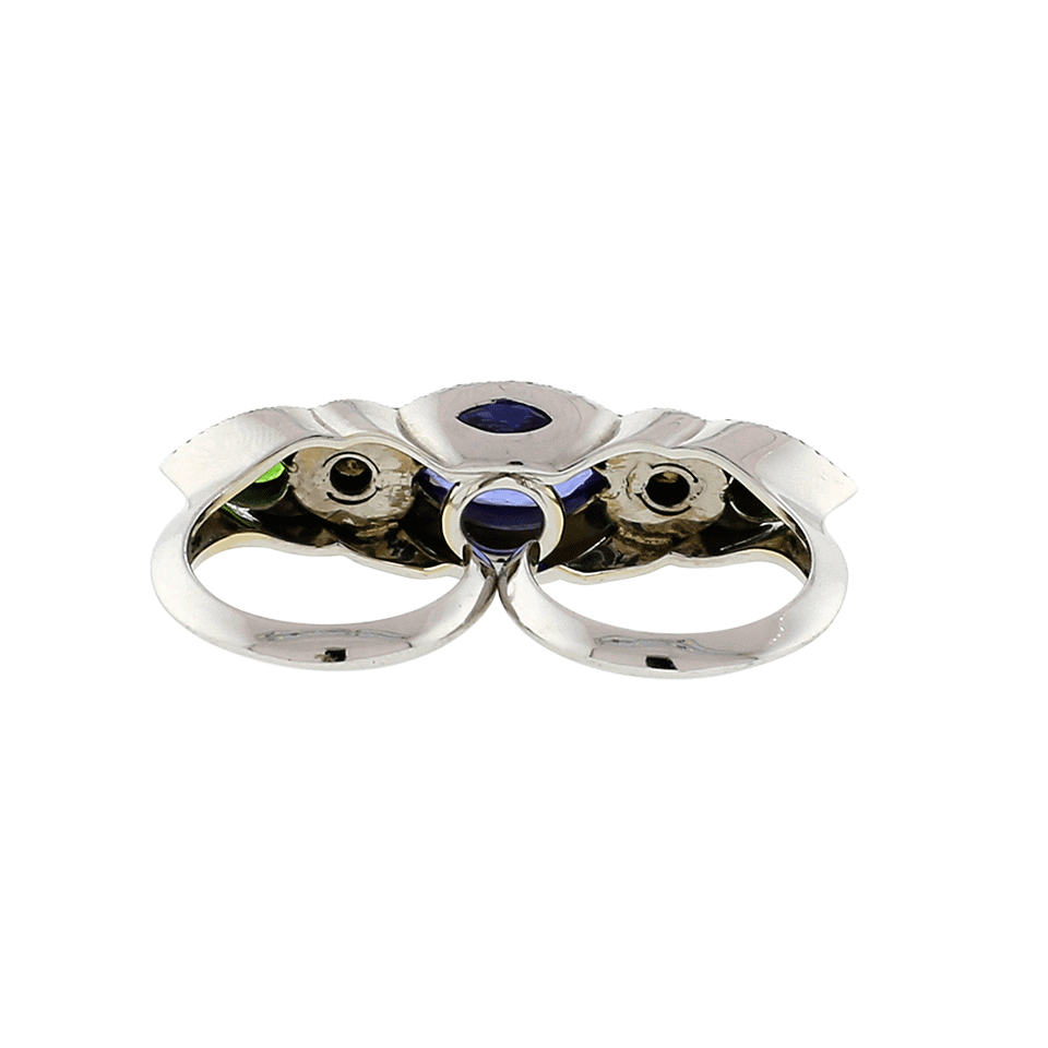 INBAR-Mother Of Pearl And Tanzanite Ring-WHITE GOLD