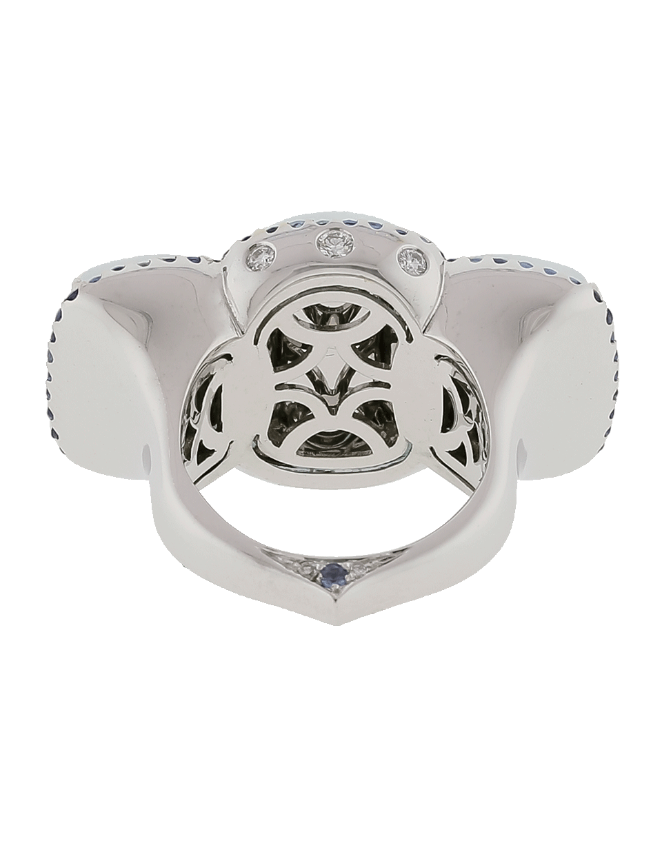 INBAR-Triple Cabochon Aquamarine Ring-WHITE GOLD