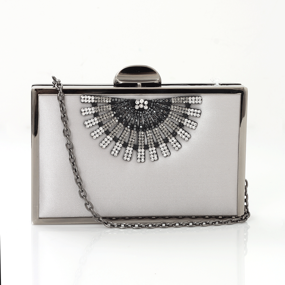 INGE CHRISTOPHER-Stella Art Deco Clutch-SILVER
