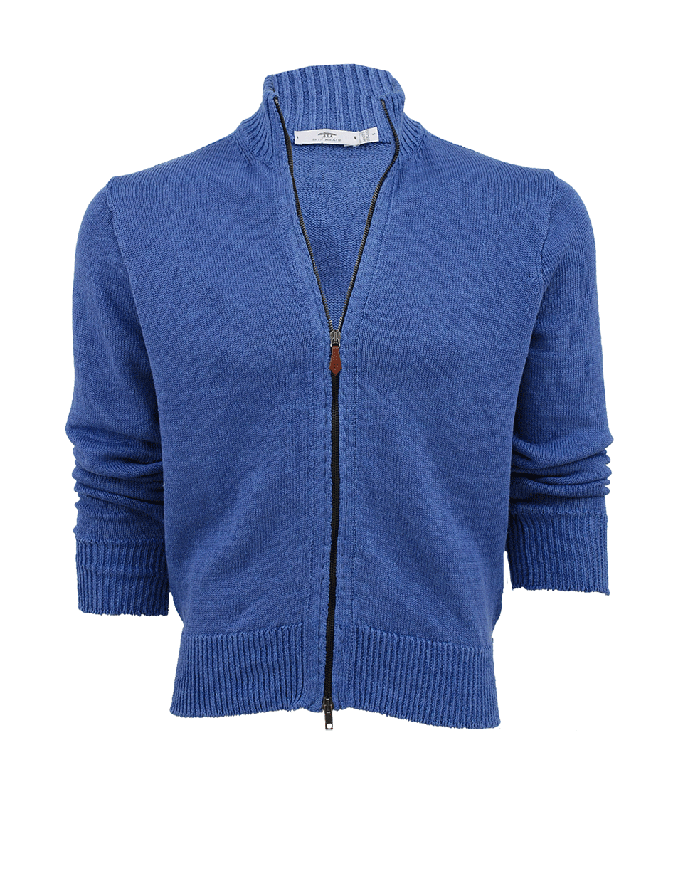 INIS MEAIN-Men's Double Zipper Linen Sweater-