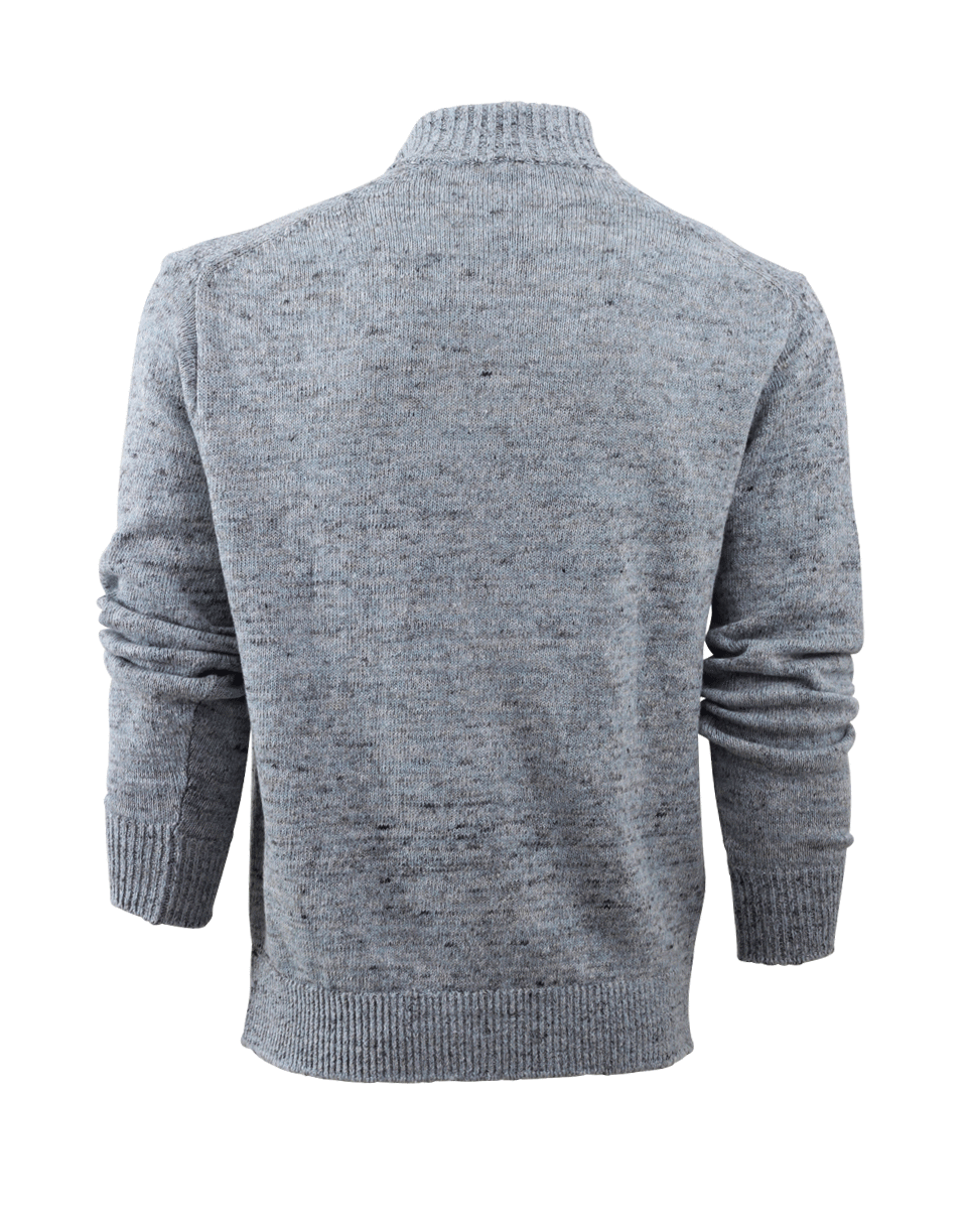 INIS MEAIN-Mixed Linen Zip Cardigan-