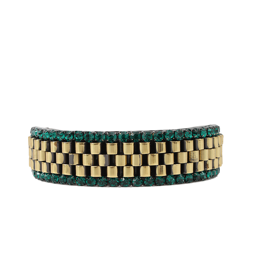 IOSSELLIANI-Bangle With Emerald Strass-BRASS