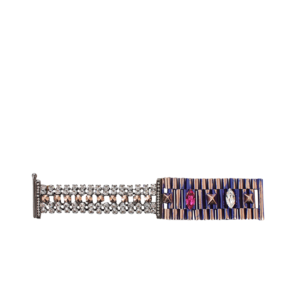 IOSSELLIANI-Ink And Crystal Rose Gold Bracelet-BRASS