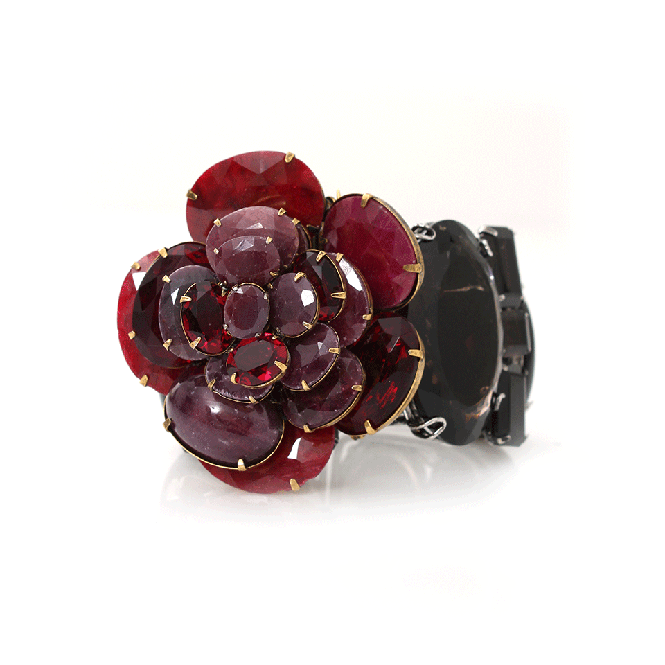 IRADJ MOINI-Ruby Onyx Flower Cuff-RUBY