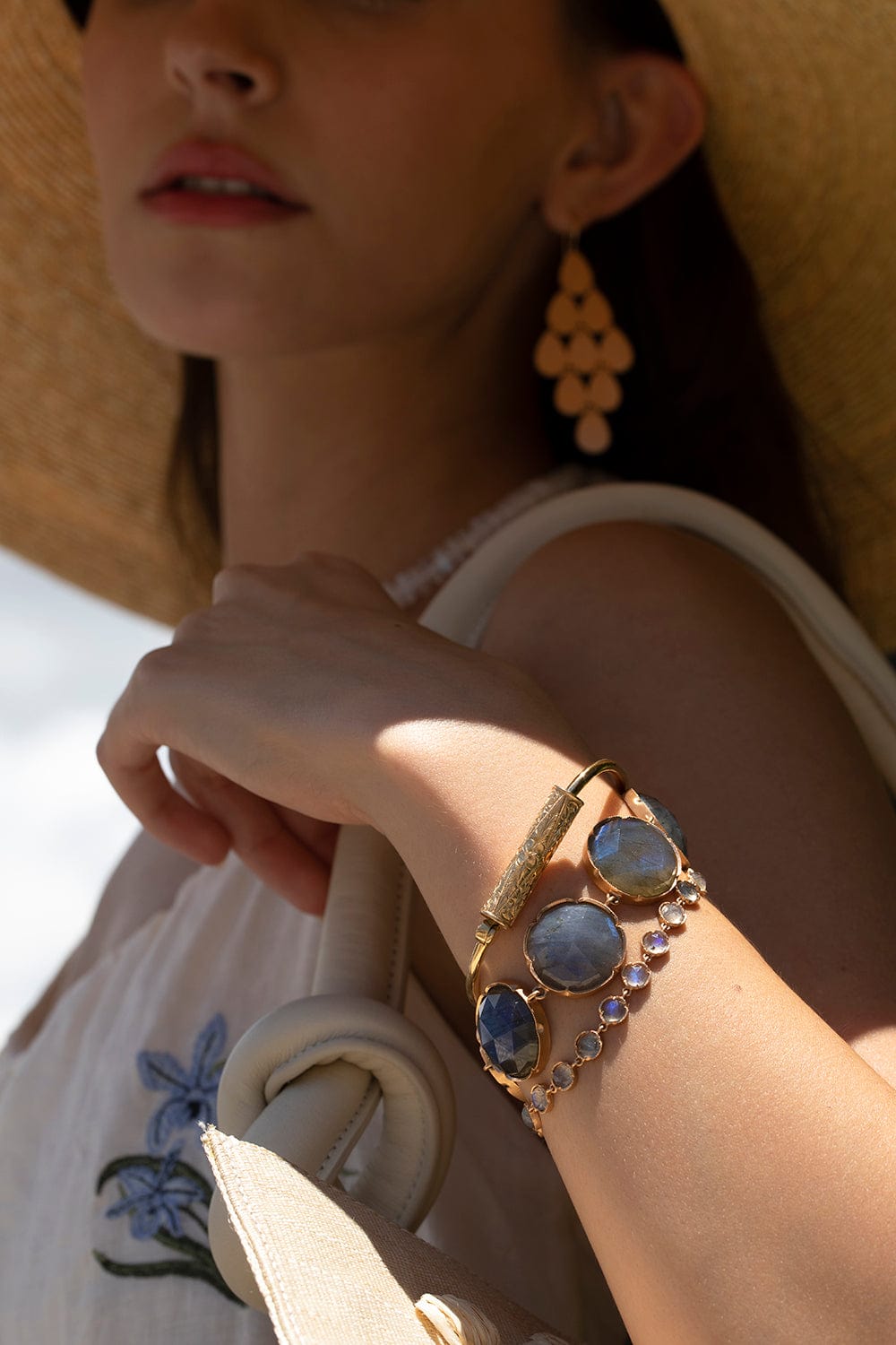 IRENE NEUWIRTH JEWELRY-5MM Rose Cut Labradorite Bracelet-ROSE GOLD