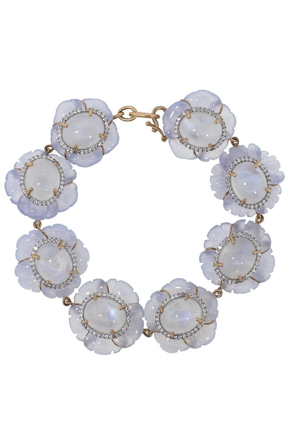 IRENE NEUWIRTH JEWELRY-Carved Chalcedony Flower Bracelet-ROSE GOLD