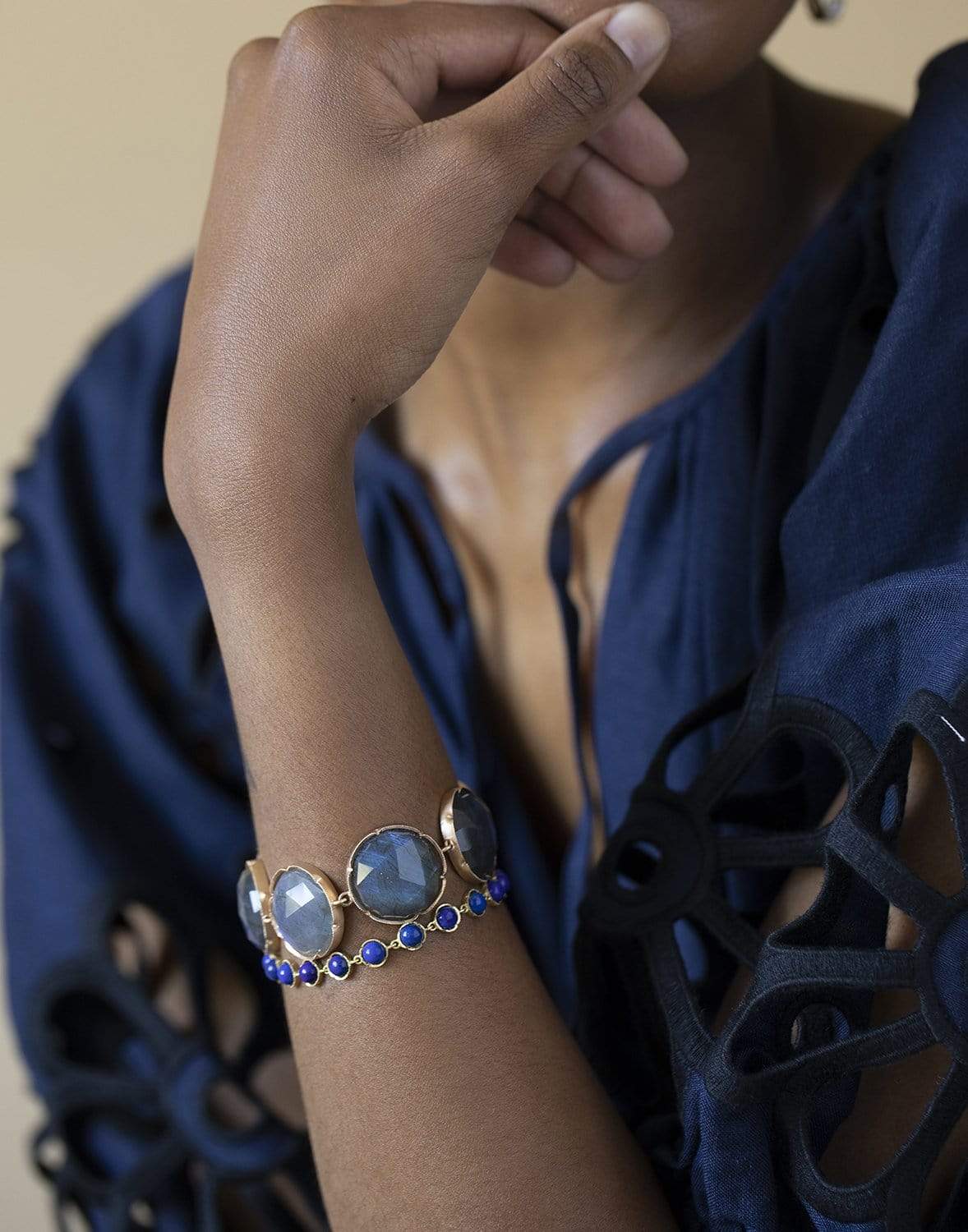 IRENE NEUWIRTH JEWELRY-Rose Cut Labradorite Bracelet-ROSE GOLD