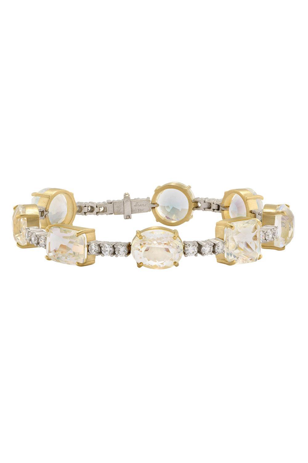 Green Tourmaline Gemmy Gem Bracelet-WG/YG-6.5-JEWELRYFINE JEWELBRACELET O-IRENE NEUWIRTH JEWELRY