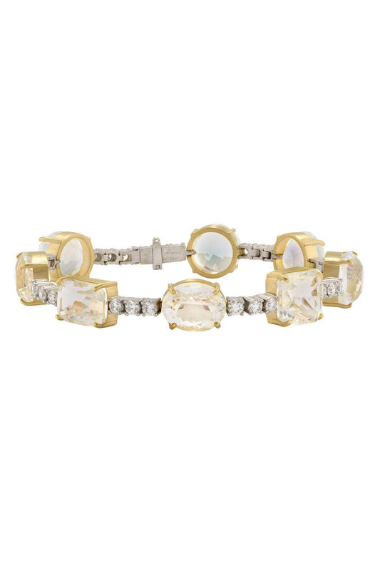 Green Tourmaline Gemmy Gem Bracelet-WG/YG-6.5-JEWELRYFINE JEWELBRACELET O-IRENE NEUWIRTH JEWELRY