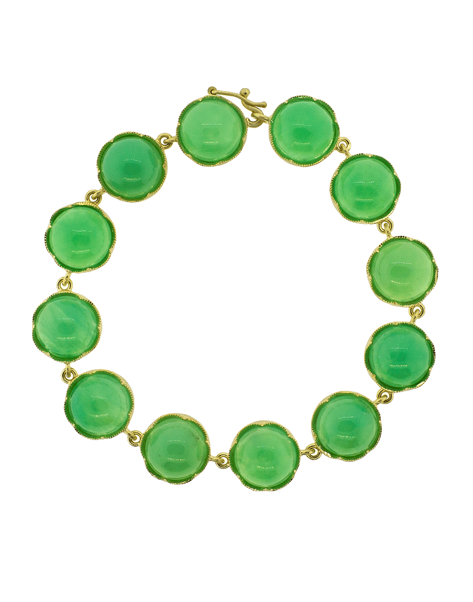 IRENE NEUWIRTH JEWELRY-Cabochon Chrysoprase Bracelet-YELLOW GOLD