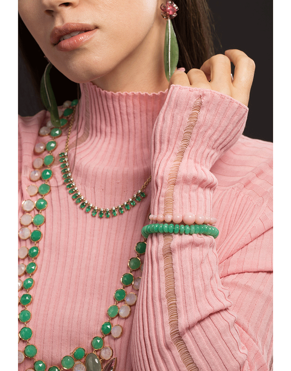 IRENE NEUWIRTH JEWELRY-Chrysoprase Bead Bracelet-YELLOW GOLD