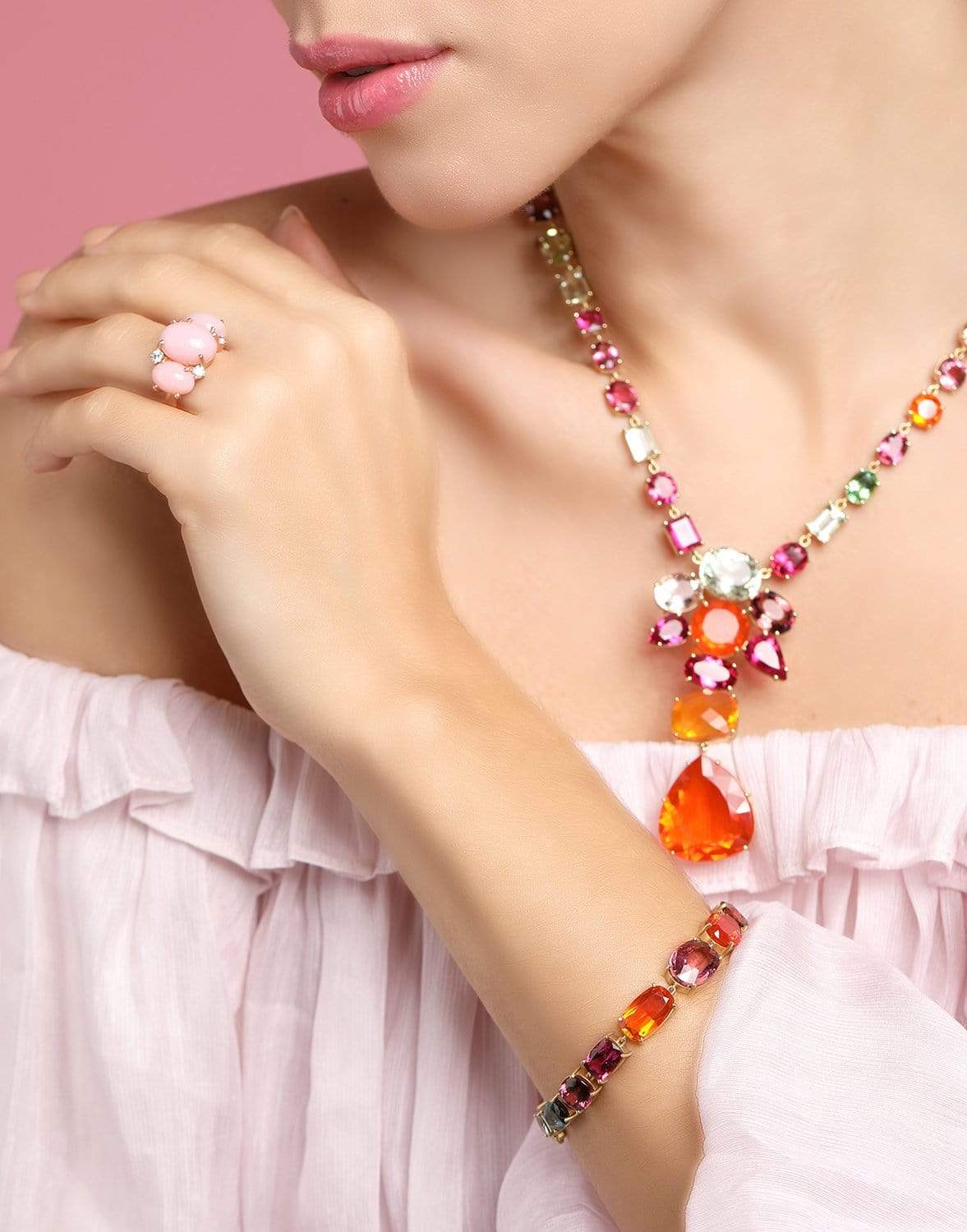IRENE NEUWIRTH JEWELRY-Gemmy Gem Mixed Stone Bracelet-YELLOW GOLD